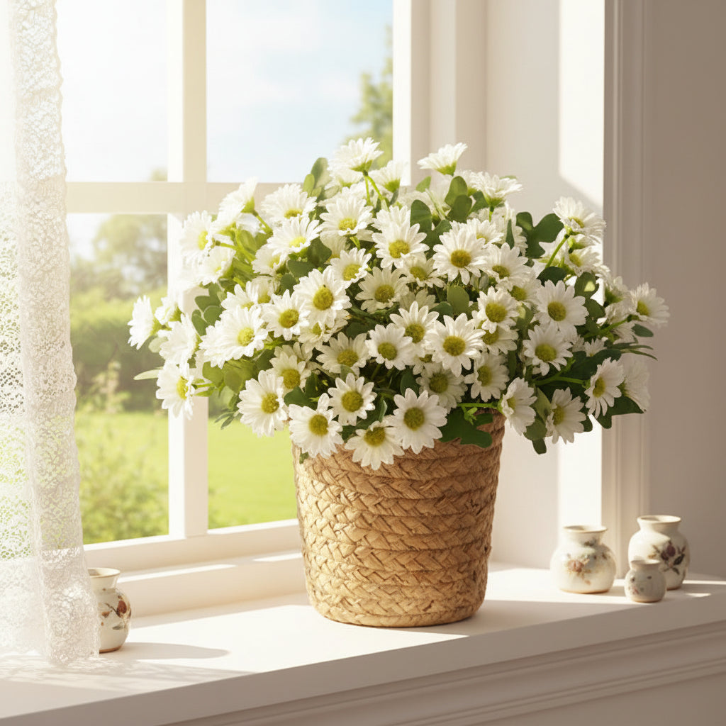 Mors Dag Kunstige Blomster Tusindfryd Buket Borddekoration