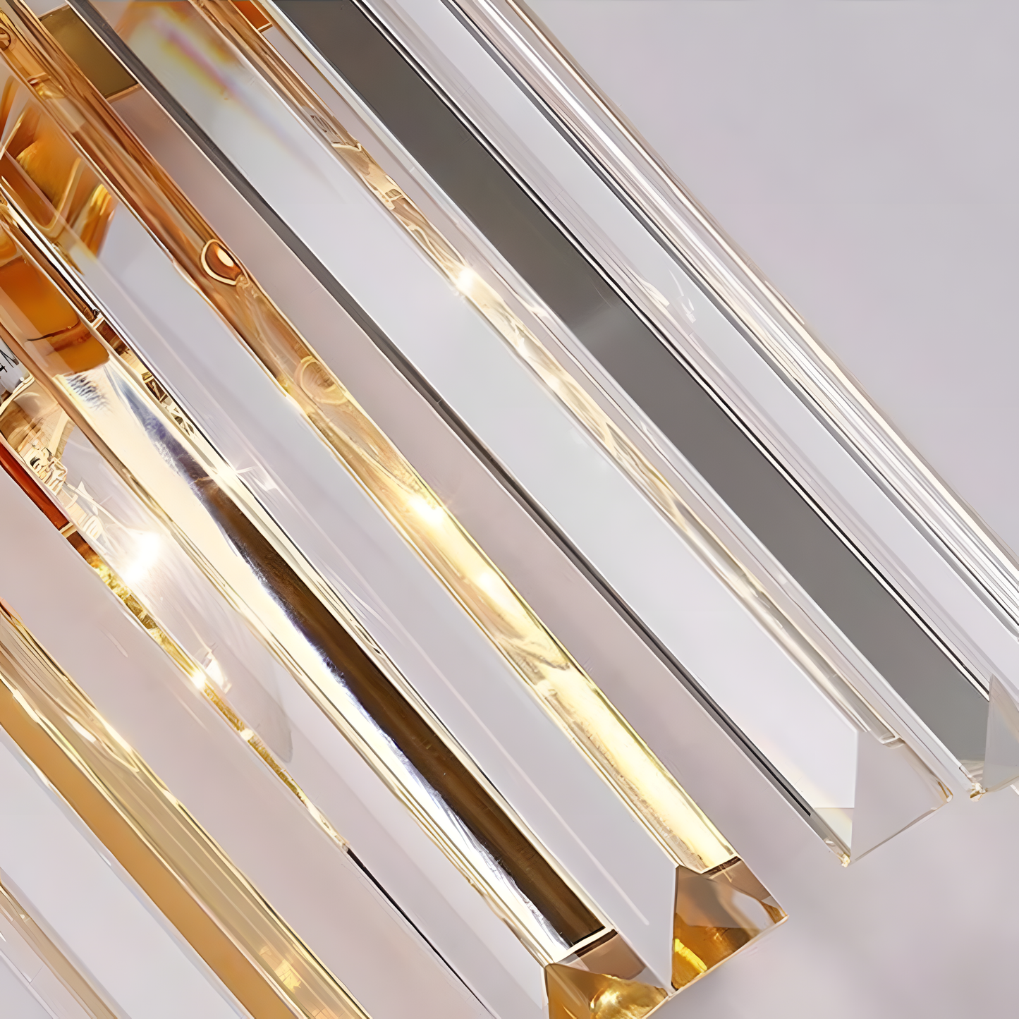 Lumină de perete din cristal | Aplica modernă de lux din oțel inoxidabil