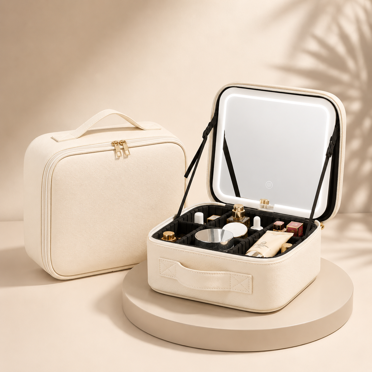 Makeup-etui Rejse Kosmetik Organizer Mors Dag LED-spejlæske