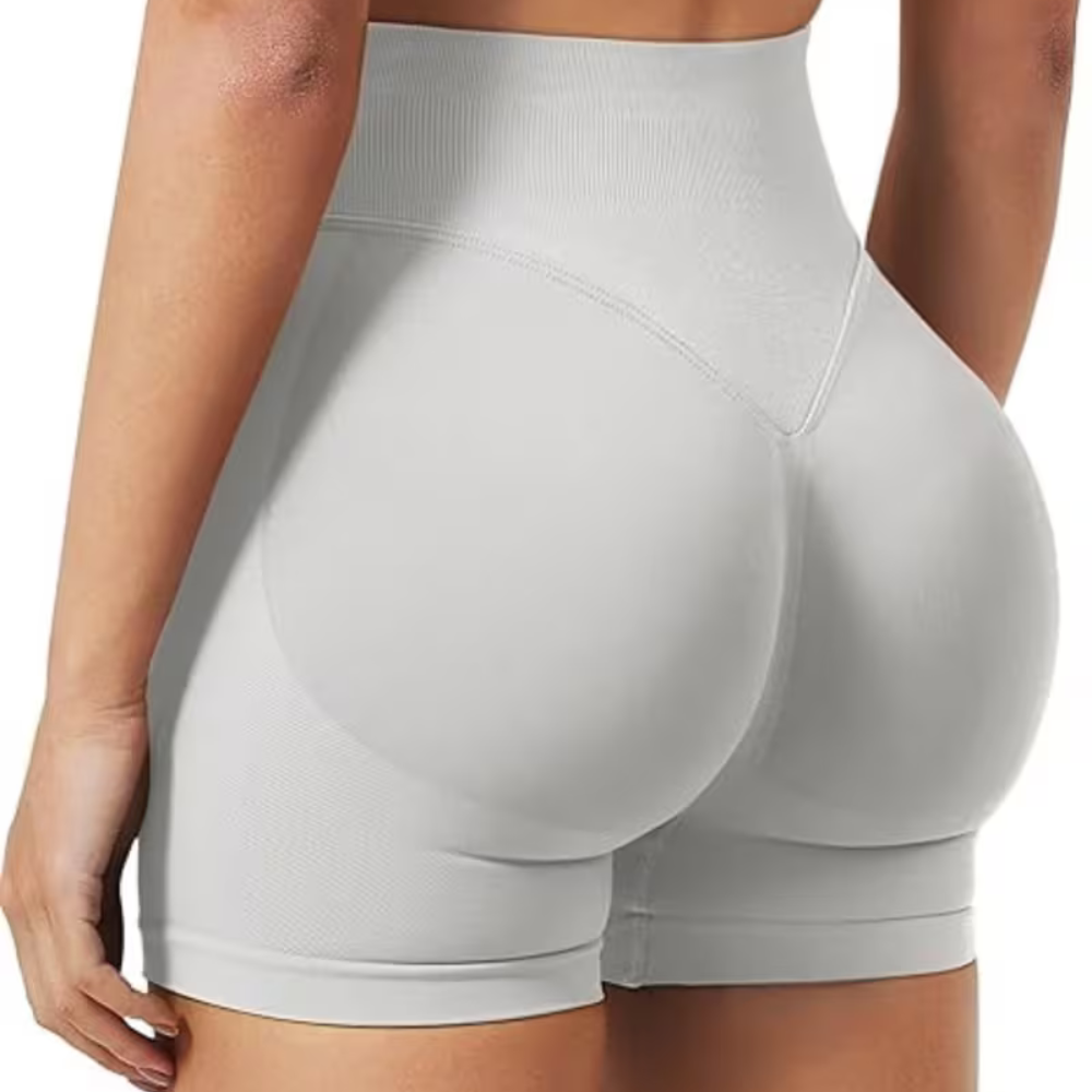 Pantaloncini da ciclista senza cuciture per allenamento con arricciatura e sollevamento glutei per palestra
