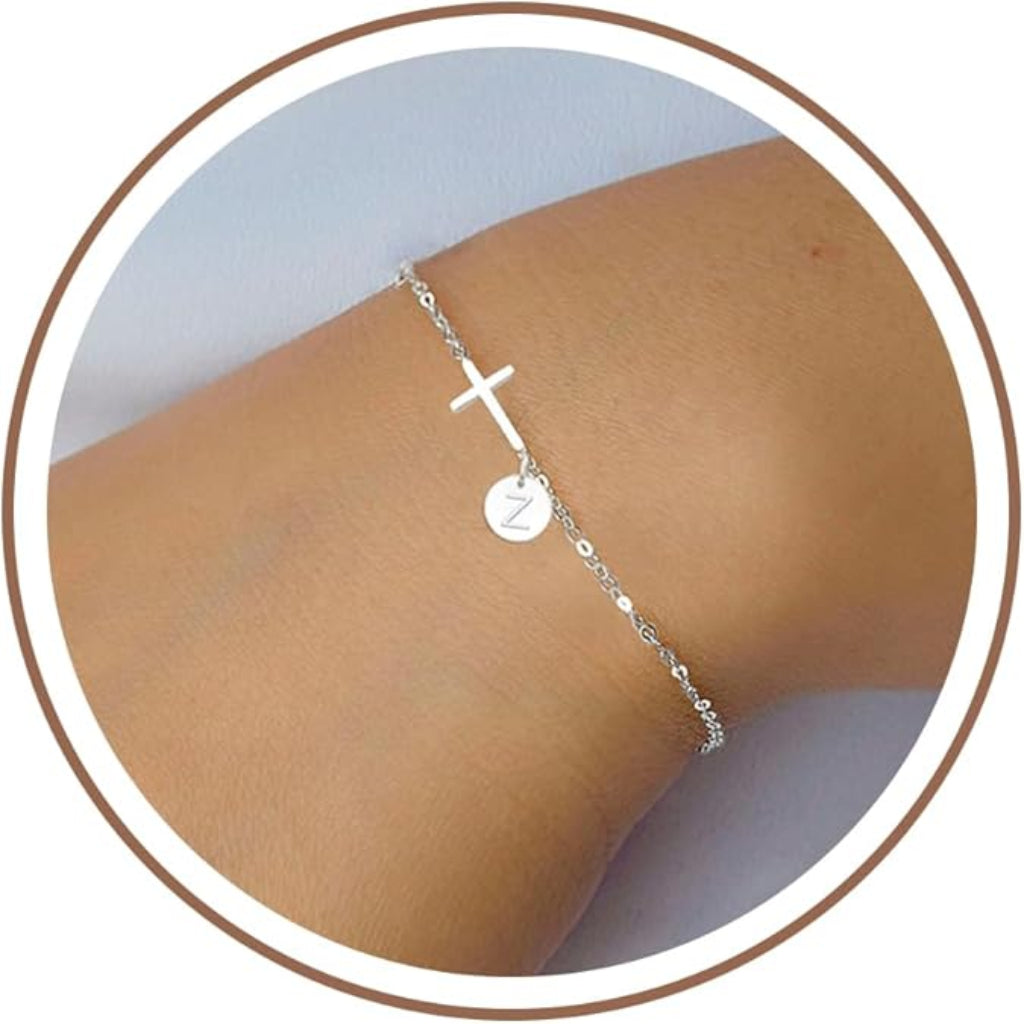Armbånd kors initial kæde justerbar smykke mors dag gave