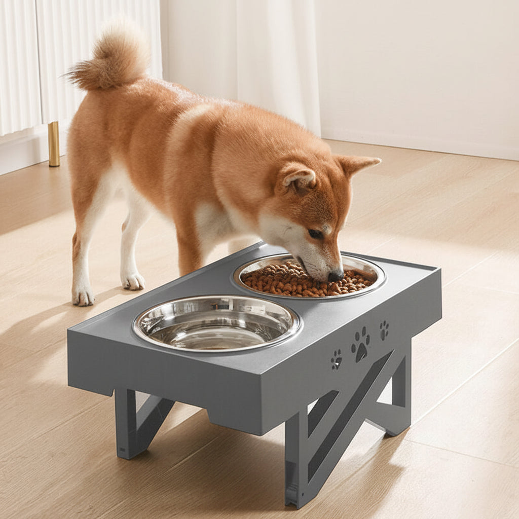 Comedouros Elevados Ajustáveis para Cão Estação de Alimentação para Animais
