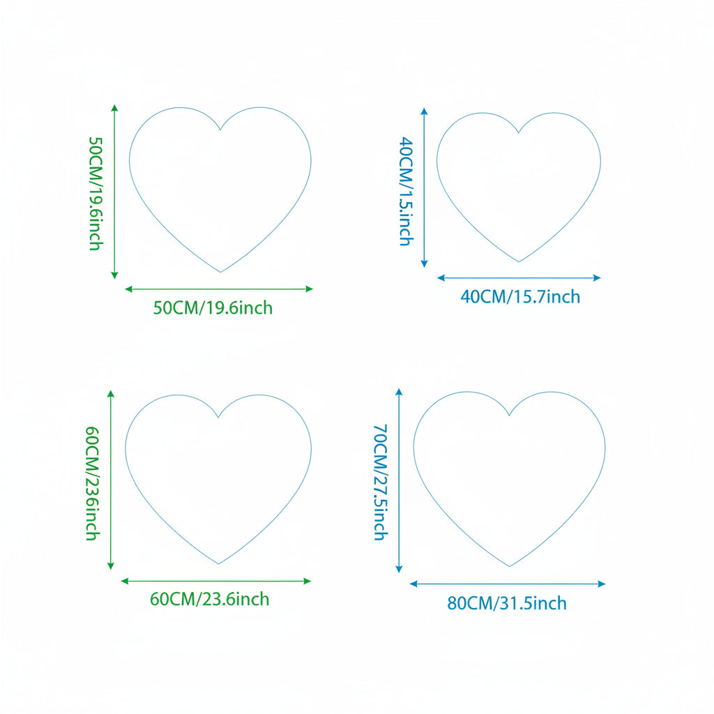 Tappeto da interno a forma di cuore in acrilico soffice