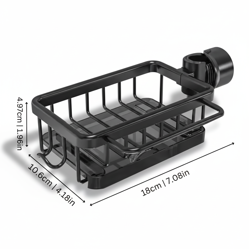 Organizzatore per Lavello da Cucina Cestino di Stoccaggio in Alluminio con Design per Drenaggio Rapido