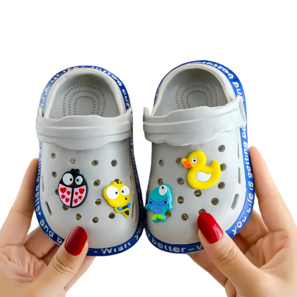 Zoccoli per bambini con cartone animato, sandali da giardino slip-on, scarpe per bambini piccoli
