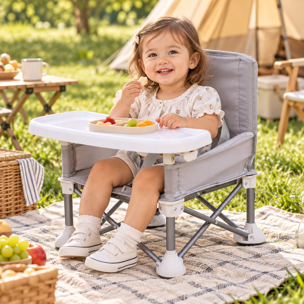 Zusammenklappbarer tragbarer Campingstuhl für Kinder im Freien
