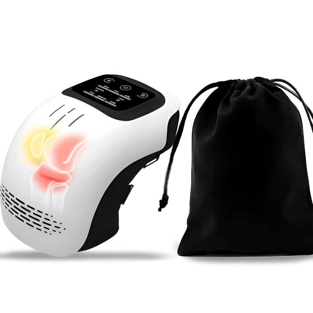Masajeador de rodilla eléctrico con calefacción, soporte ajustable y dispositivo de compresión