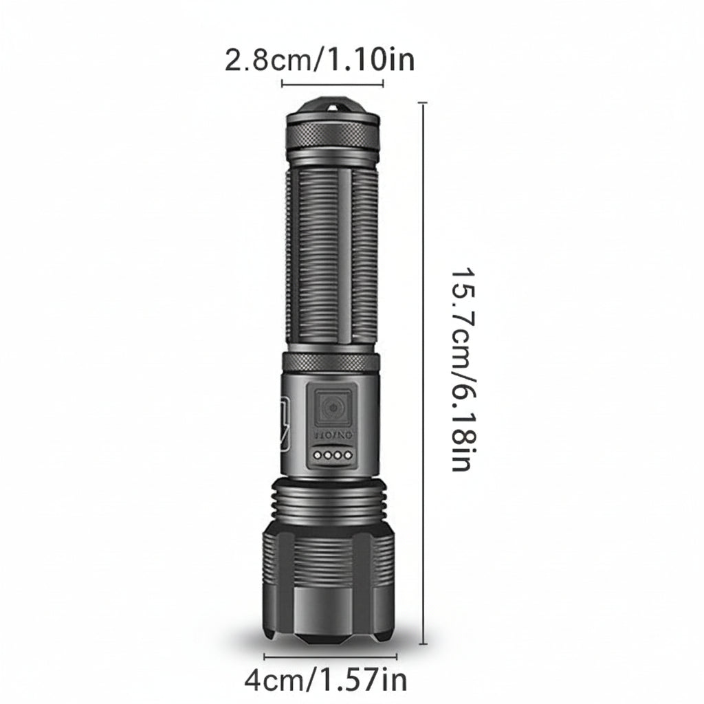Wiederaufladbare LED-Taschenlampe Taktisch Aluminium Zoom-Leuchte