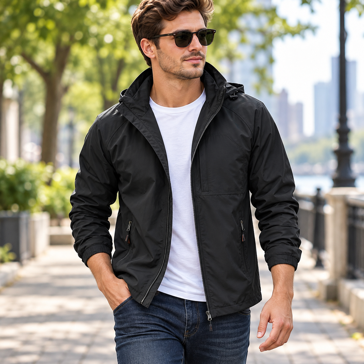 Wasserabweisende Übergangsjacke für Herren im Casual-Stil | Vielseitige Oberbekleidung