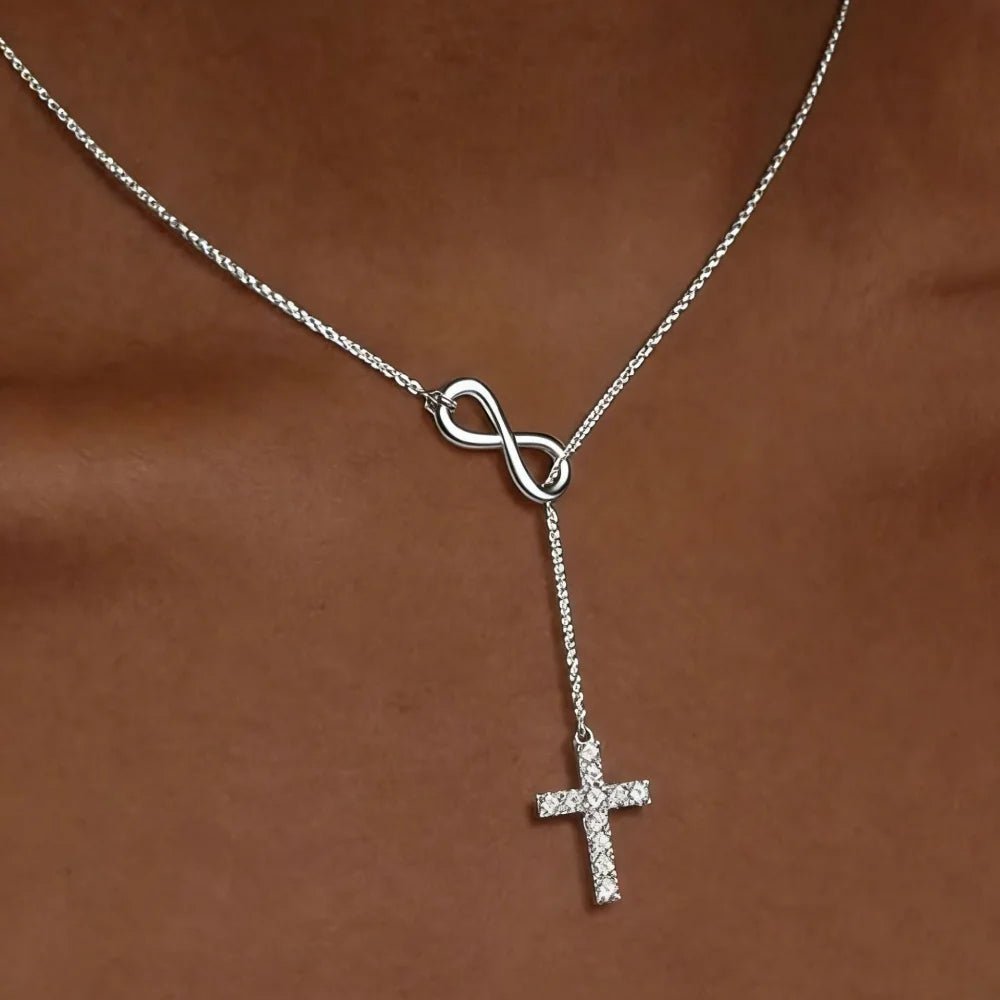 Halskette Kreuz Y Anhänger Muttertag Gold Unendlichkeit Schmuck