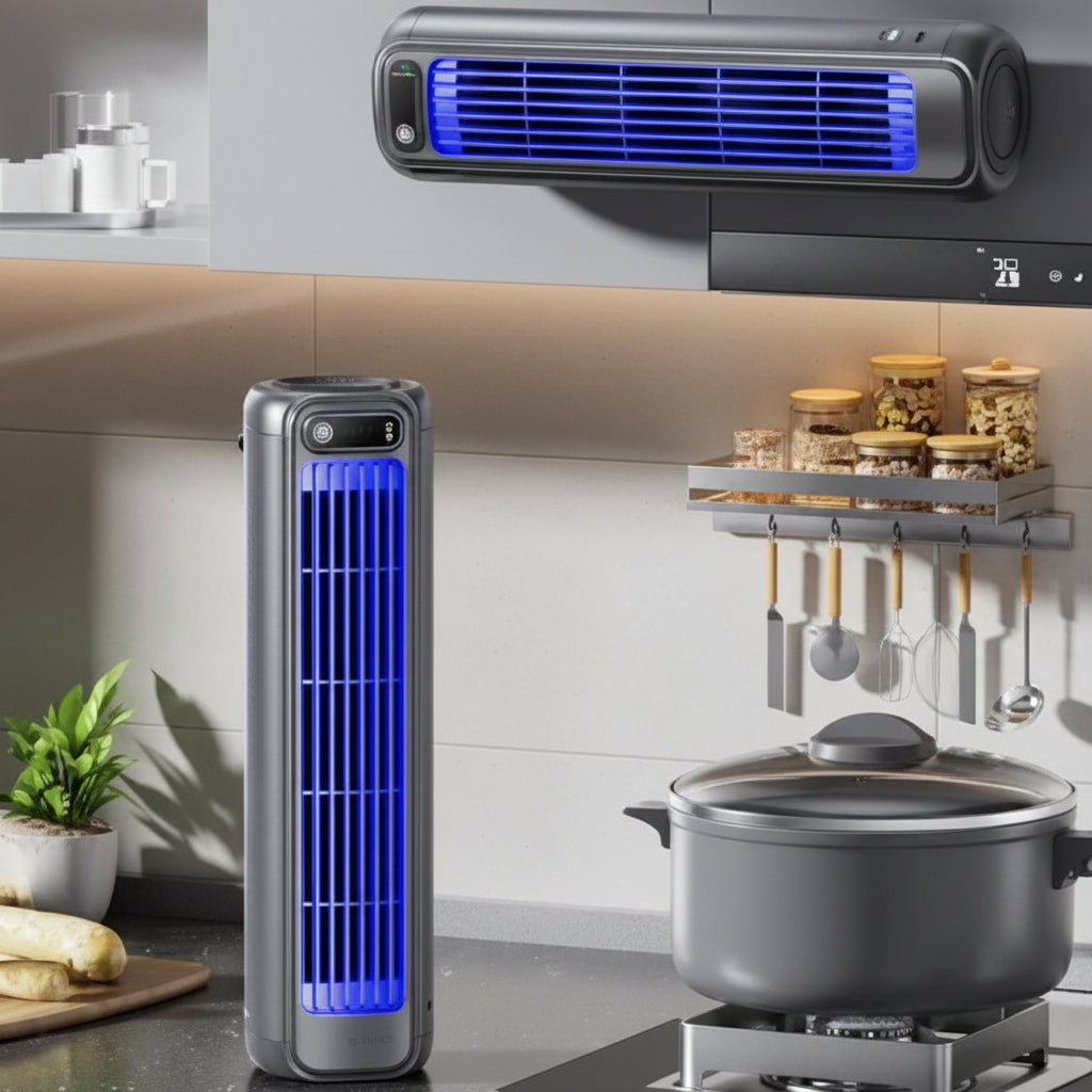 Ventilator portabil tip turn, răcire compactă, birou reglabil, pentru desktop