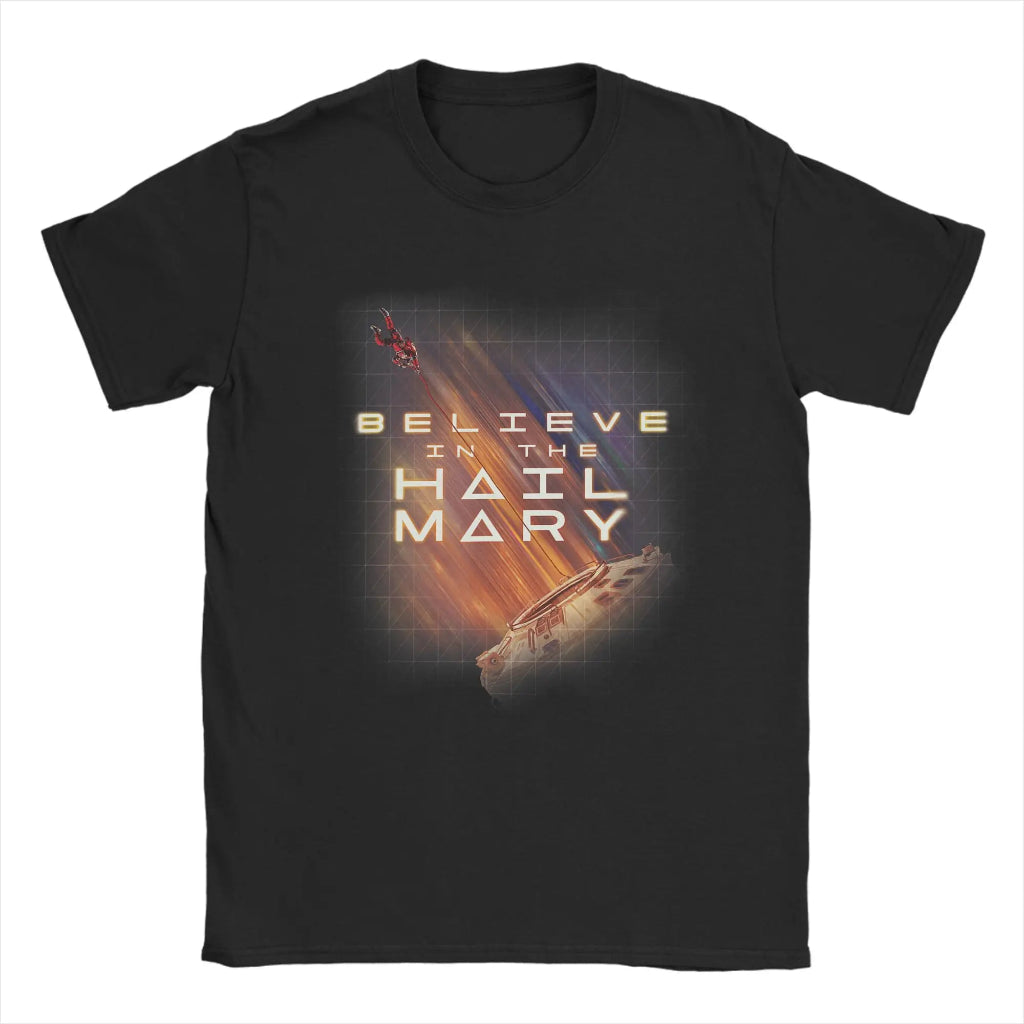 Maglietta grafica divertente con design spaziale Progetto Rocky, t-shirt casual