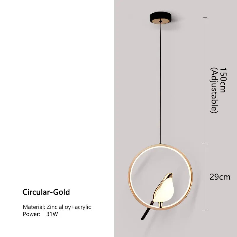 Lampada a sospensione Gazza | Design nordico LED a forma di uccello