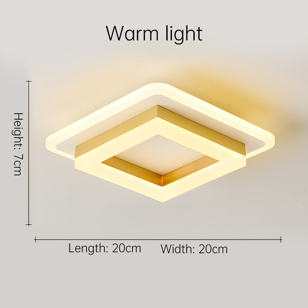 Lumină LED pătrată pentru tavan | Corp modern montat la nivelul plafonului