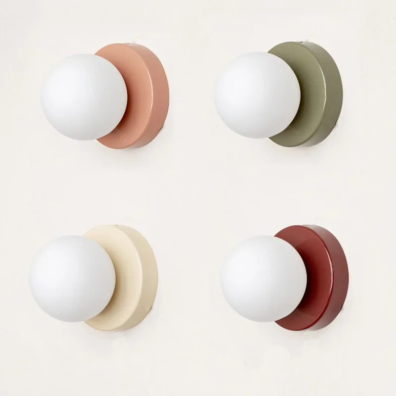 Candeeiro de Parede LED Macaron | Aplique Moderno em Vidro Colorido