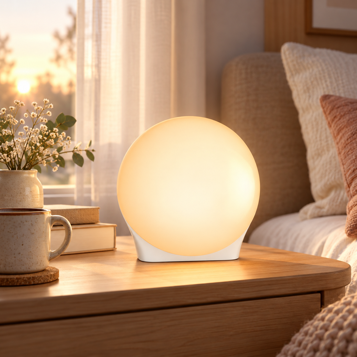 Kompakte LED-Lichttherapielampe mit Timer und tragbarem Design