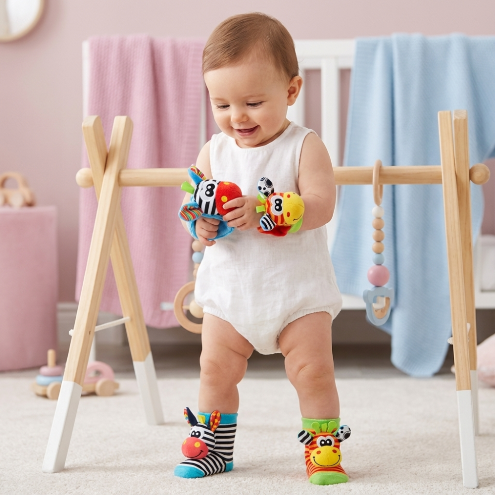 Baby Sensory Socks Bracelet Developmental Playtime Fun - Image 2