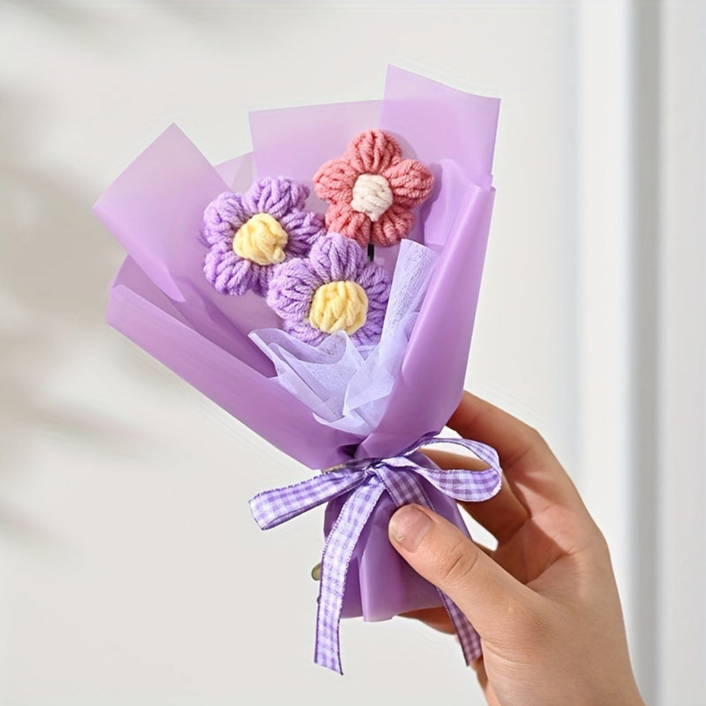 Ramo de Flores Regalo para el Día de la Madre Estilo Hecho a Mano Mini Envuelto Decoración