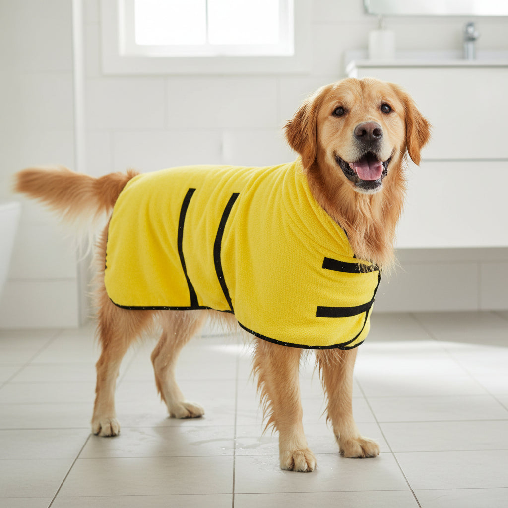 Dog Towel Drying Coat Adjustable Fit Pets Dog Bath Towel - Image 7