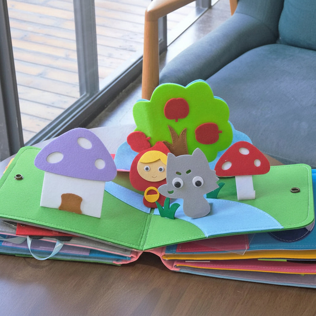 Livro Atividade Montessori em Feltro, Livro Educativo para Crianças Pequenas