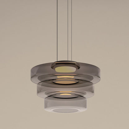 Bauhaus Glas-Pendelleuchte | Moderne geschichtete LED-Hängelampe
