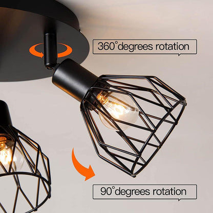 Industriel justerbar sort spotlight loftslampe | Vintage funktionalitet