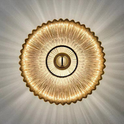 Applique da parete in vetro vintage nordico | Lampada a disco rotondo a strisce