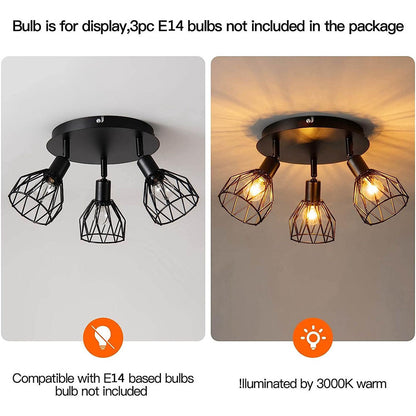 Industriel justerbar sort spotlight loftslampe | Vintage funktionalitet