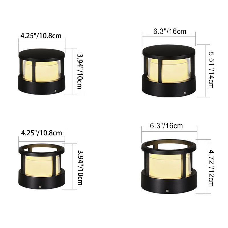 Luz de césped exterior LED industrial impermeable de aluminio cilíndrico