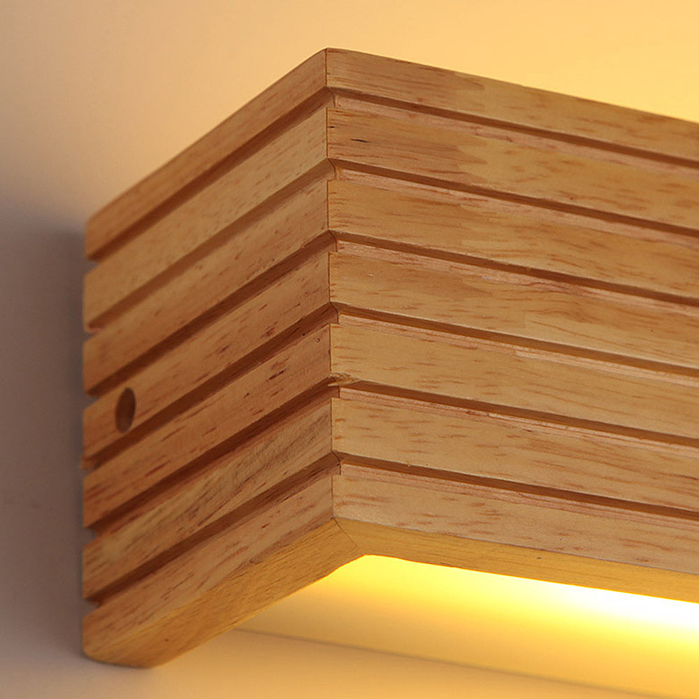 Lampă de perete LED modernă din lemn | Iluminat minimalist pentru dormitor și living