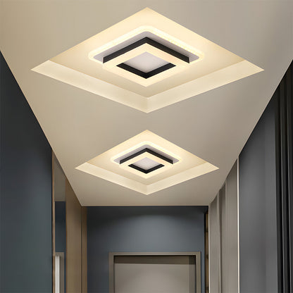 Lumină LED pătrată pentru tavan | Corp modern montat la nivelul plafonului