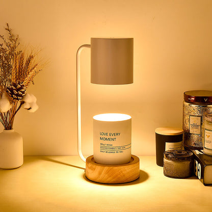 Lampada Scaldacandele Minimalista Giapponese | Base in Legno Sciogli-cera Dimmerabile