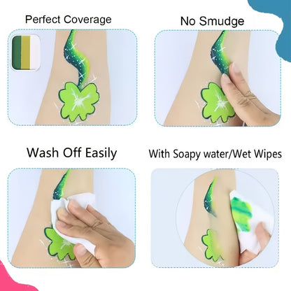 Kit di pittura per il viso a tema pallone da calcio con colori neon per festival ed eventi