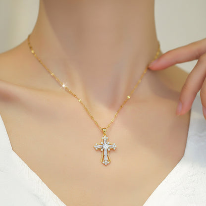 Halskette Kreuzanhänger Gold Muttertagsgeschenk Schmuck