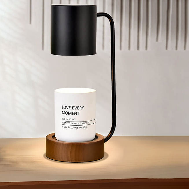 Lampada Scaldacandele Minimalista Giapponese | Base in Legno Sciogli-cera Dimmerabile
