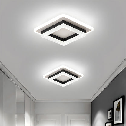 Lumină LED pătrată pentru tavan | Corp modern montat la nivelul plafonului