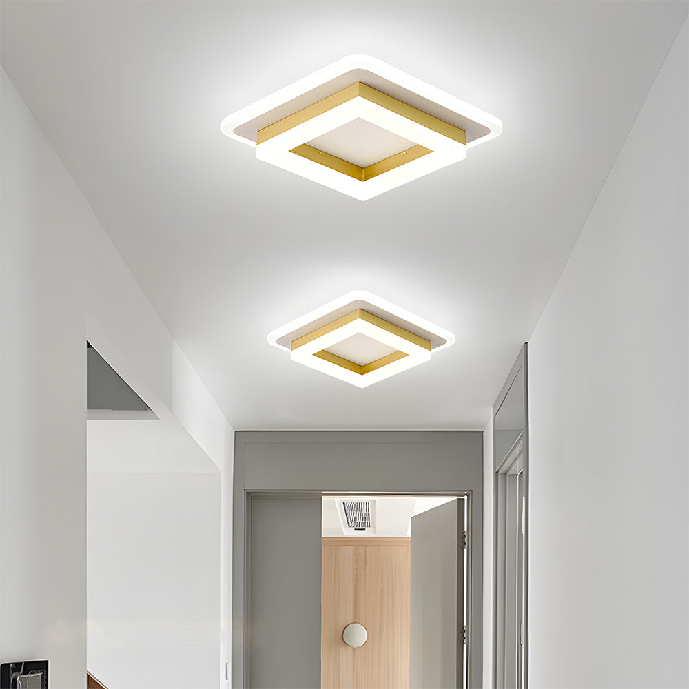 Lumină LED pătrată pentru tavan | Corp modern montat la nivelul plafonului