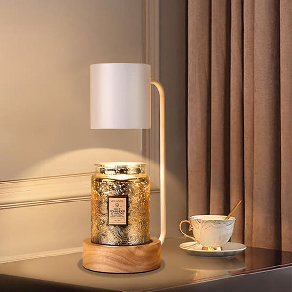 Japanische minimalistische Tischlampe | Holz- und Metalldesign