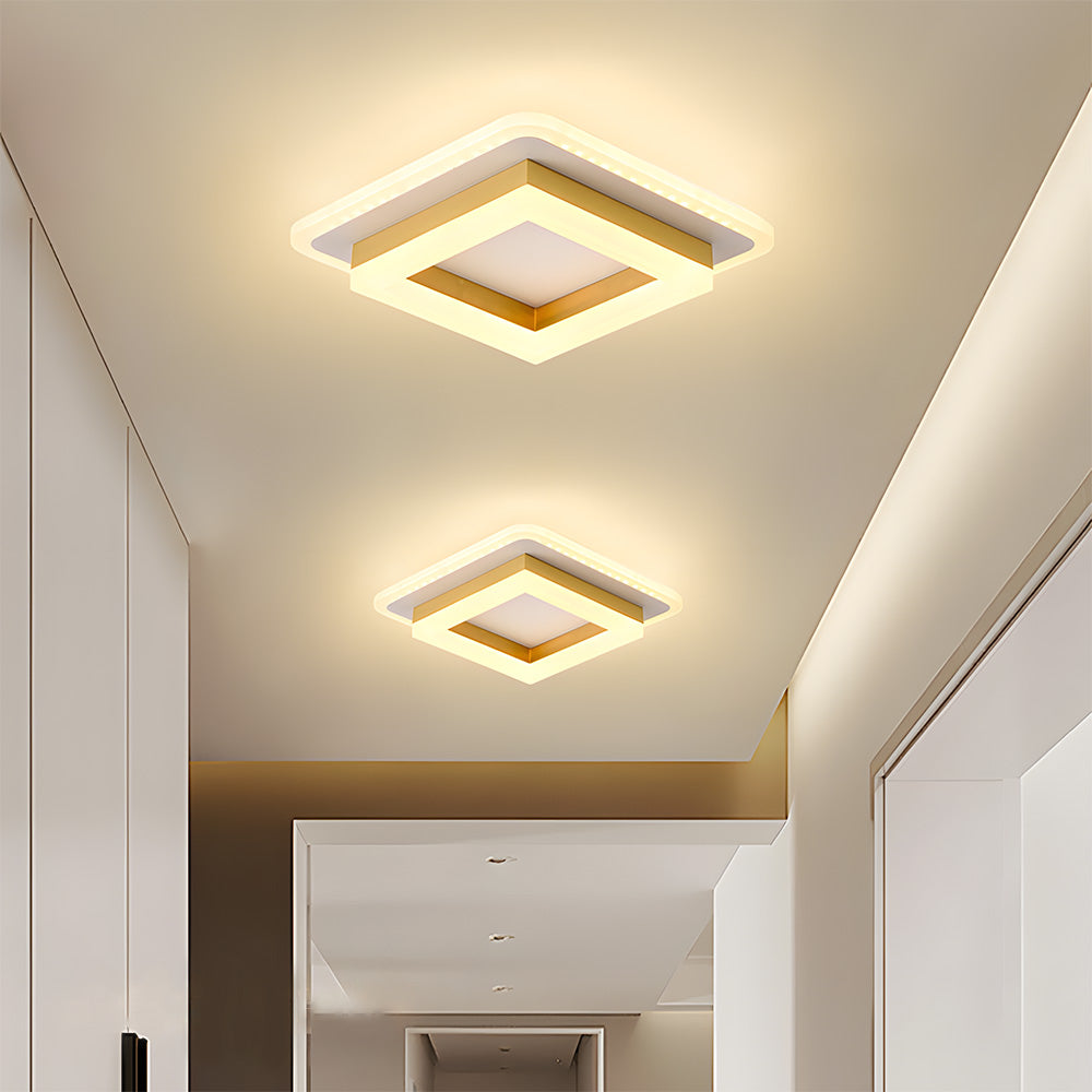 Lumină LED pătrată pentru tavan | Corp modern montat la nivelul plafonului