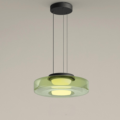 Bauhaus Glas-Pendelleuchte | Moderne geschichtete LED-Hängelampe