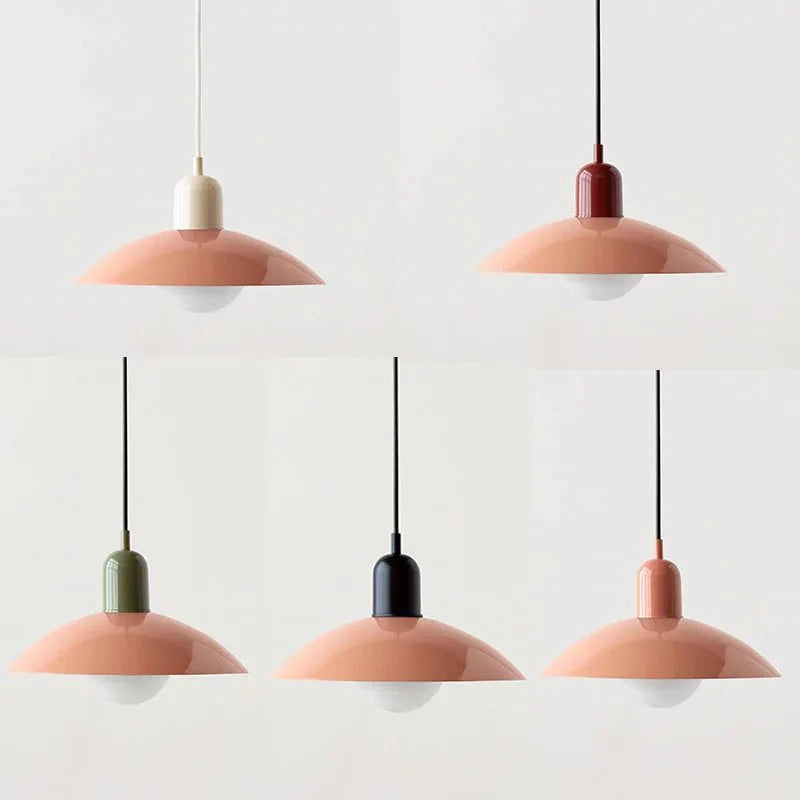 Candeeiro Suspenso Macaron Bauhaus | Lâmpada de Teto Moderna e Colorida
