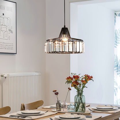 Modern Black Crystal Pendant Light | Elegant Hanging Fixture