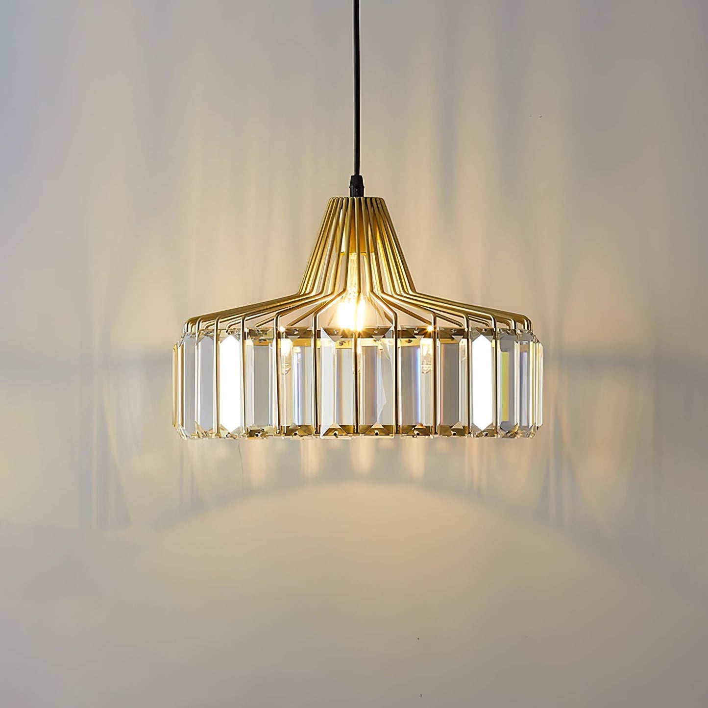 Modern Black Crystal Pendant Light | Elegant Hanging Fixture