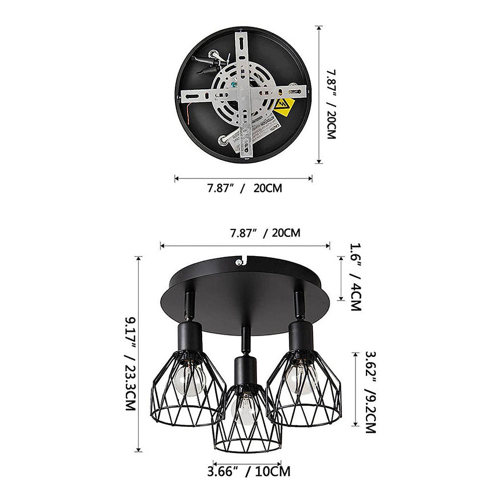 Industriel justerbar sort spotlight loftslampe | Vintage funktionalitet
