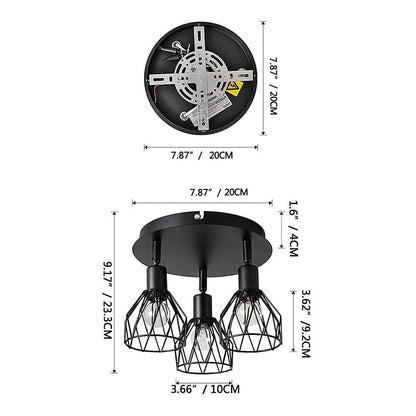 Industriel justerbar sort spotlight loftslampe | Vintage funktionalitet