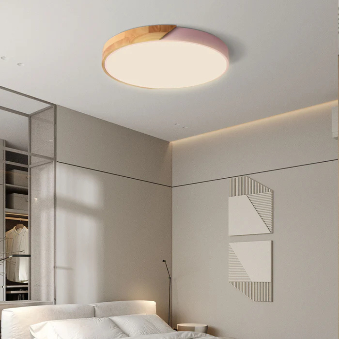 LED-Deckenleuchte | Modernes nordisches Holzdesign