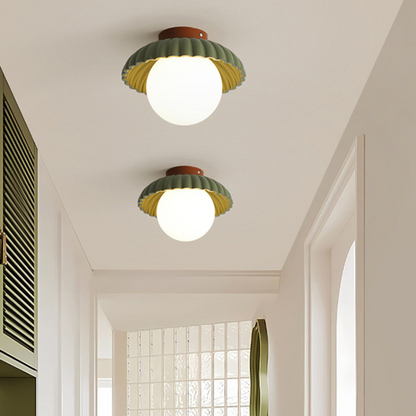 Lampada da soffitto per corridoio in ferro | Plafoniera moderna in vetro e metallo