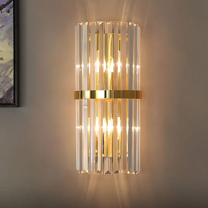 Lumină de perete din cristal | Aplica modernă de lux din oțel inoxidabil