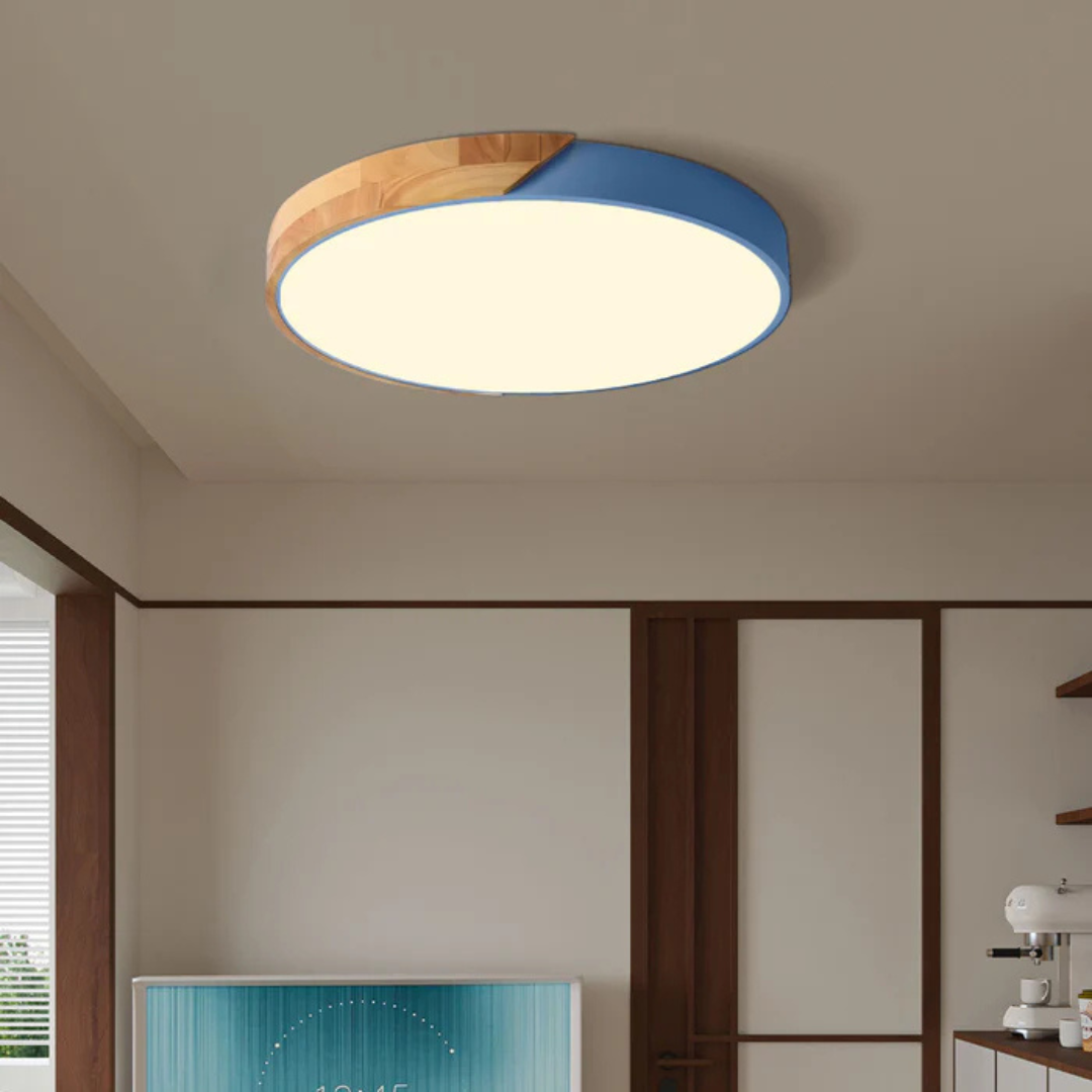 LED-Deckenleuchte | Modernes nordisches Holzdesign