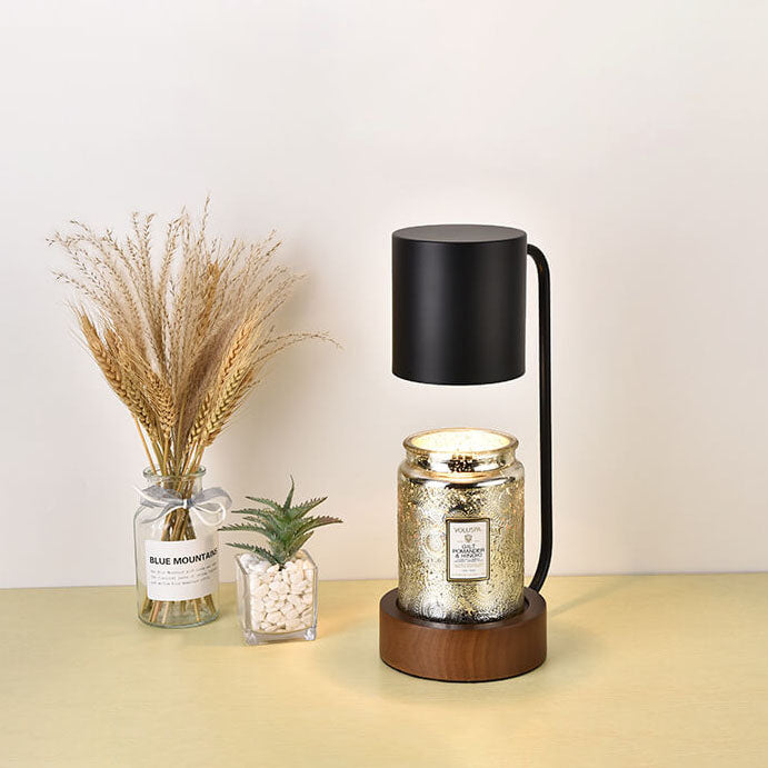 Japanische minimalistische Tischlampe | Holz- und Metalldesign